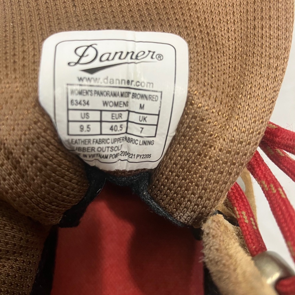 Danner Womens Panorama Mid Brown Red Hiking Boots Waterproof Size 9.5 Red Laces - Picture 2 of 9